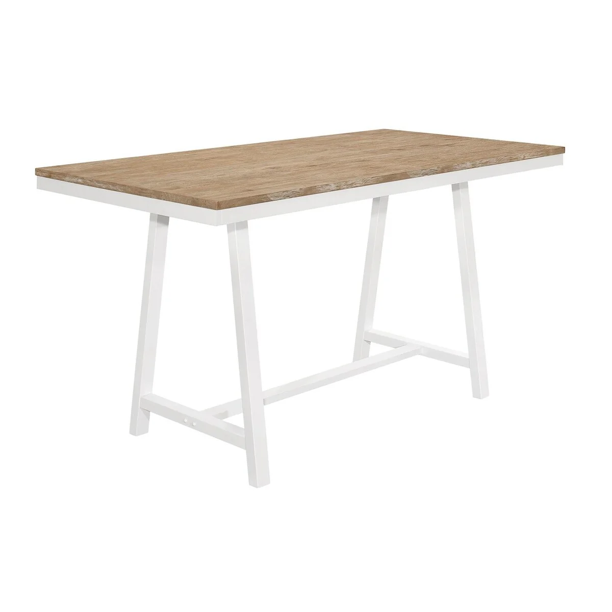 Prager Brown and White Rectangular Counter Height Dining Table