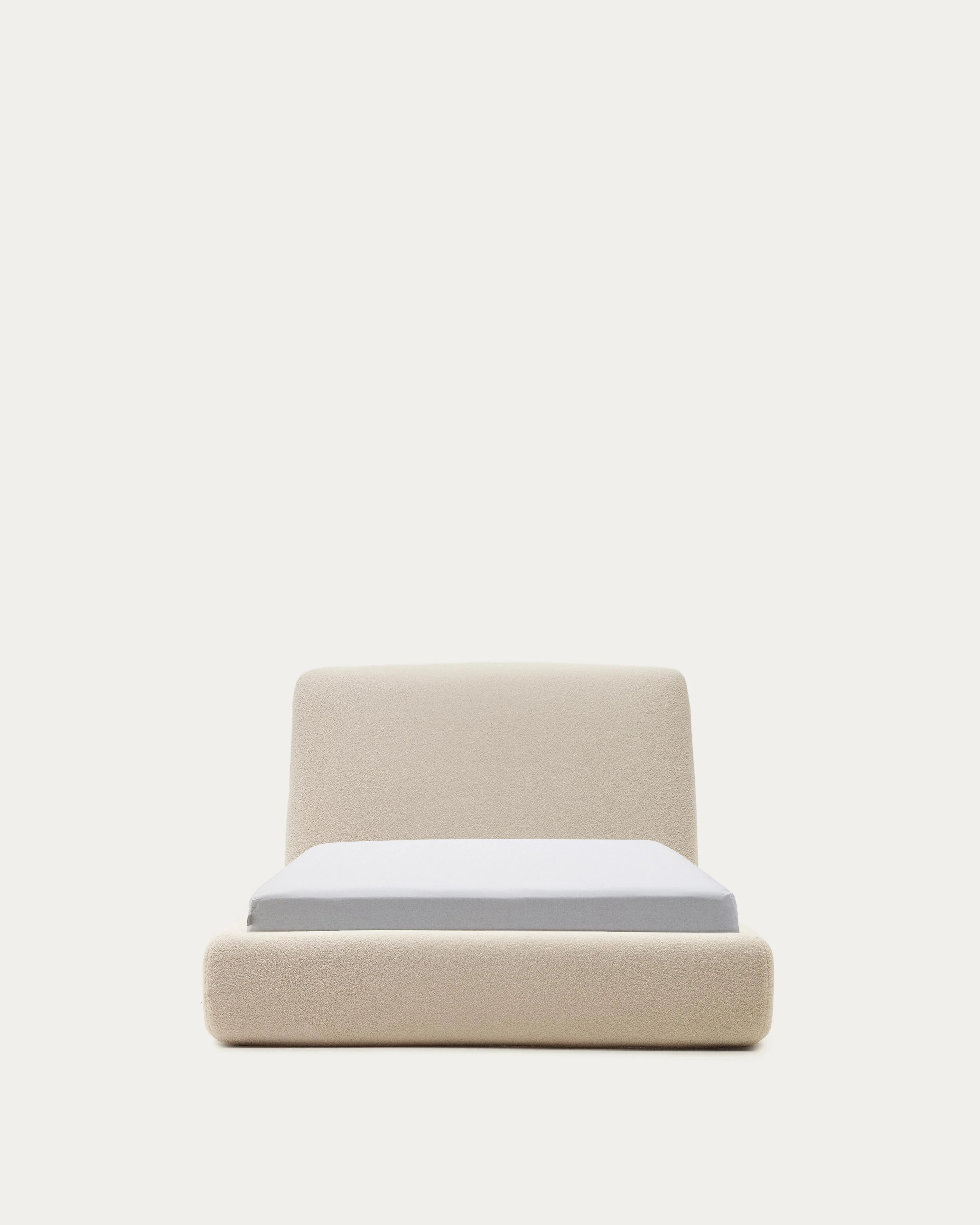 Martina bed with ecru bouclé removable cover for 90 x 200 cm mattress FSC Mix Credit