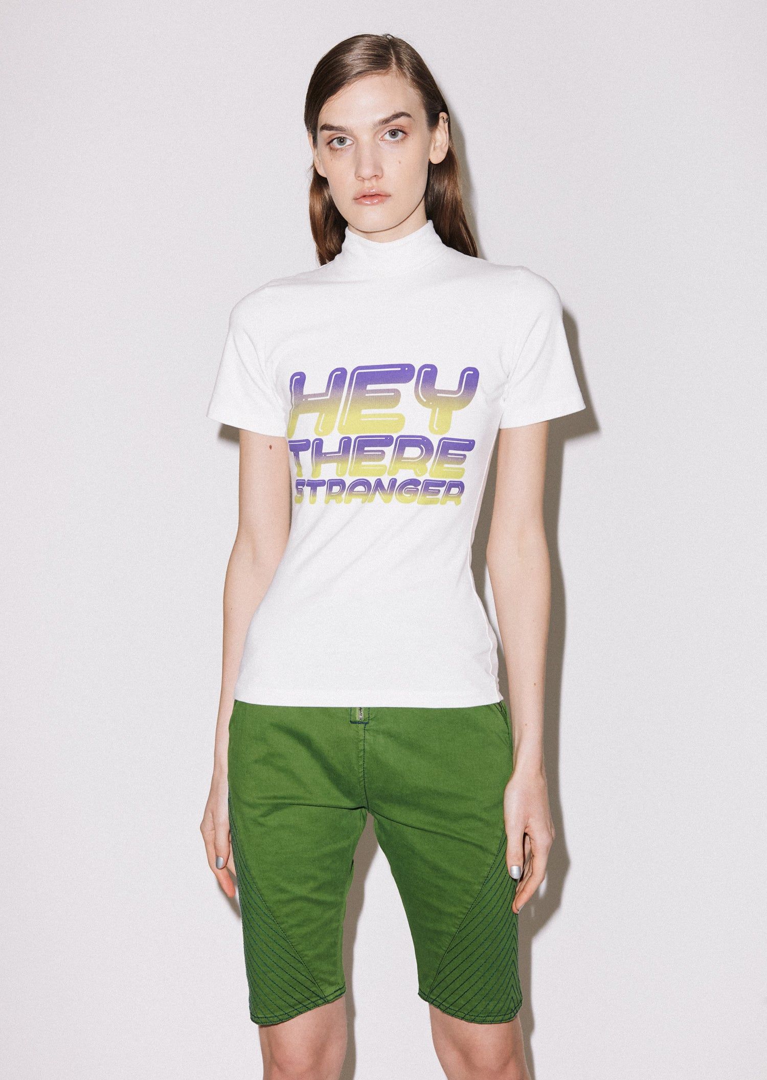 House of Holland Hey There' Shrunken High Neck Tee