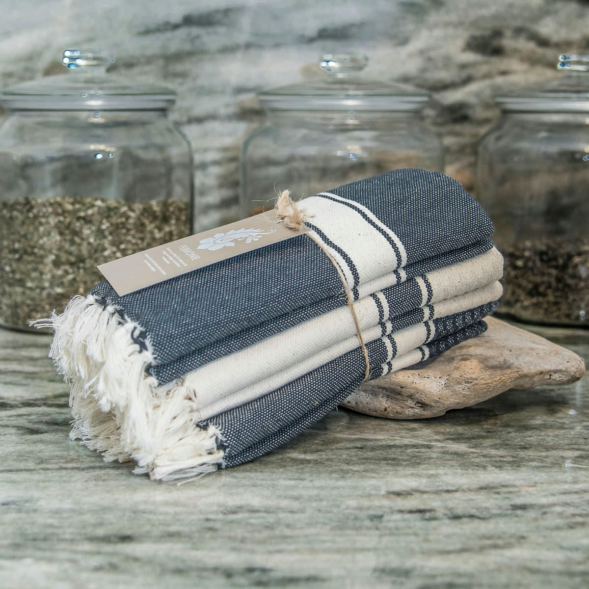 MARSA - Torchons (x3) coton  45x75 denim