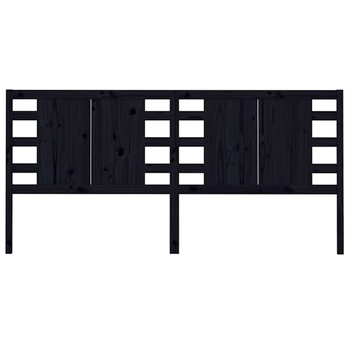 NNEVL Headboard Black 141x4x100 cm Solid Wood Pine