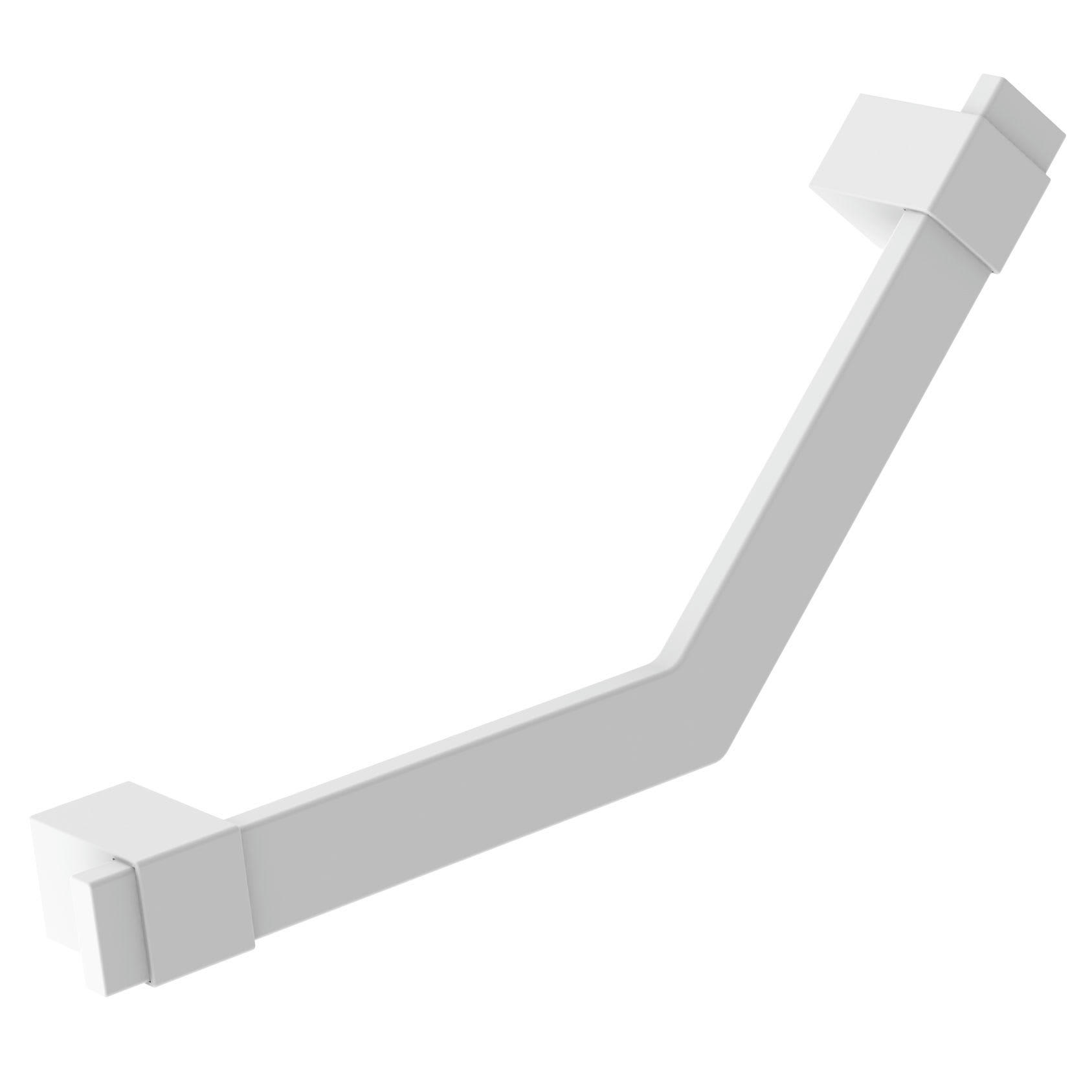 LOFT-GAME - Poignée PMR coudée  Acier inoxydable  Blanc  à fixer au mur