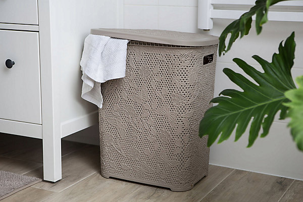 KADAX Panier avec housse pour sous-vêtements et vêtements Aglio 55L, beige