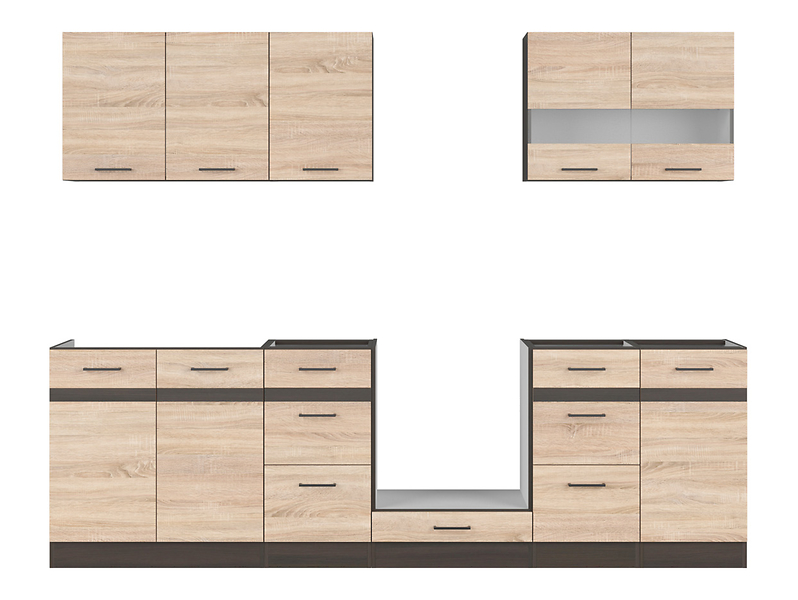 Komplet kuchenny Junona Line 260 cm dąb somona