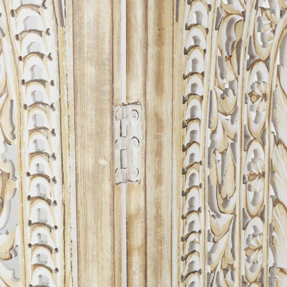 MANEL - Paravent sculpté brun