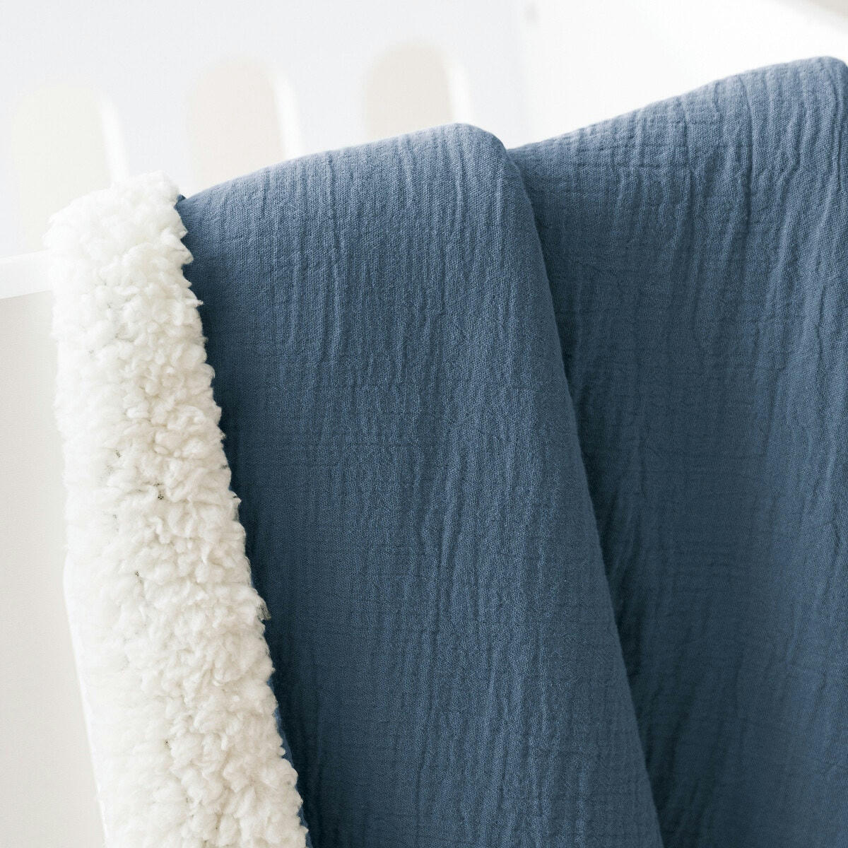 Couverture unie bébé gaze coton et peluche Kumla