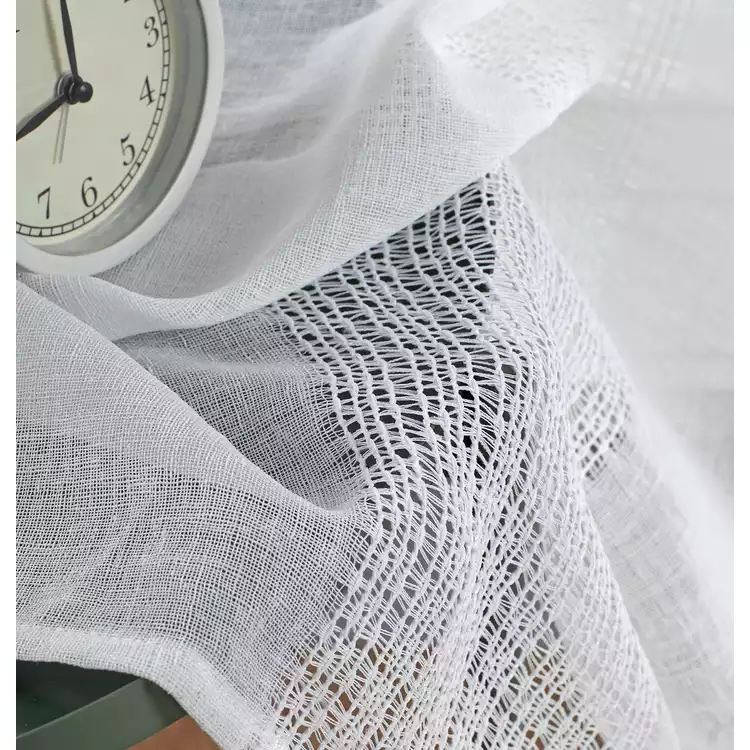 Habitat Linen Look Ladder Voile Curtain - White - 140x229cm