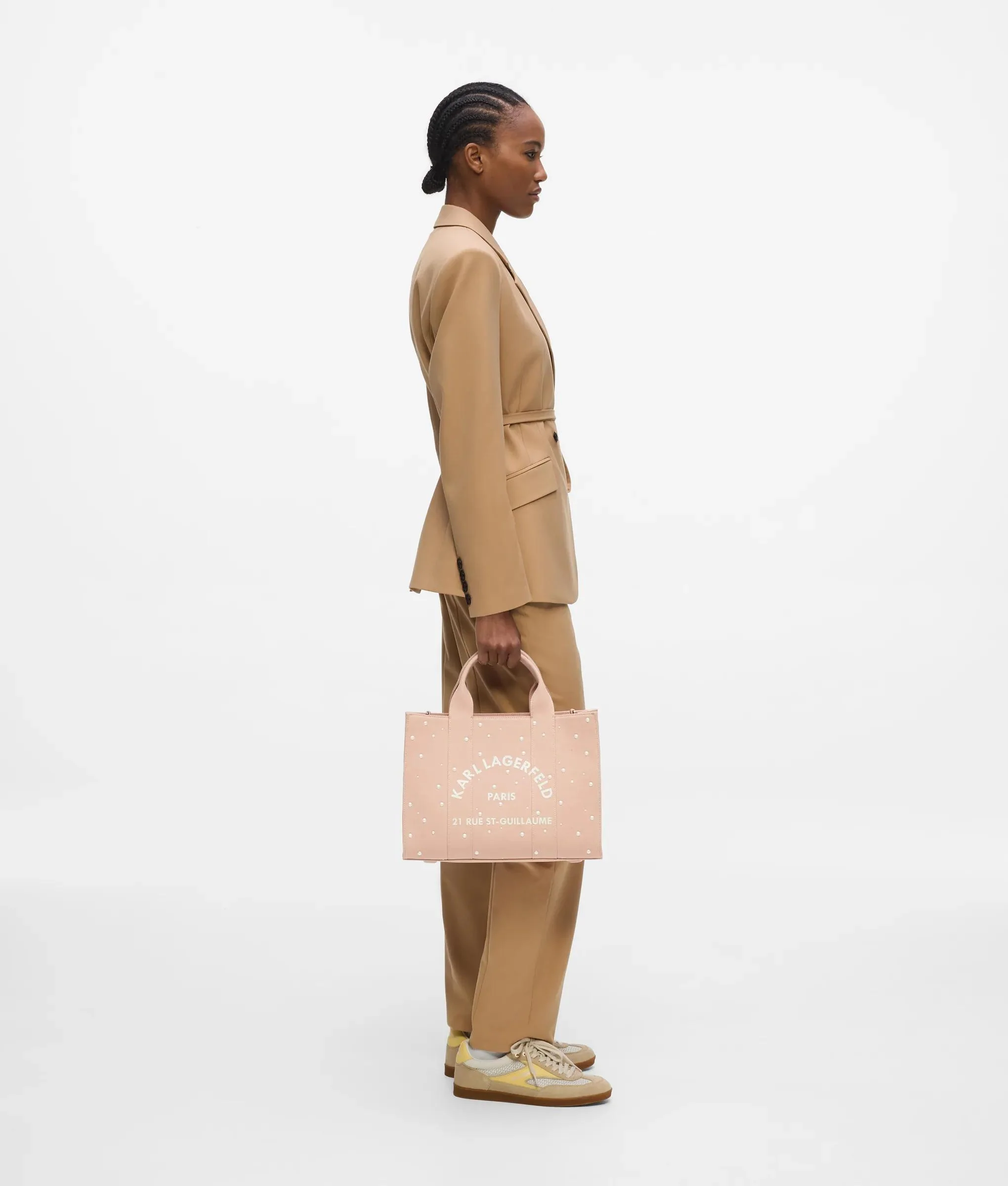 Sac en toile moyen avec fausses perles Rue St-Guillaume