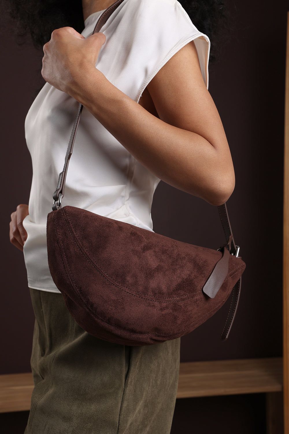 Where's That From Cloud' Suede Crossbody Shoulder Bag