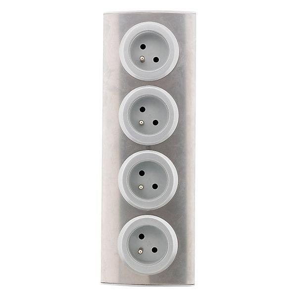 Bloc 4 prises 16A 2P T à câbler - Gris - Zenitech