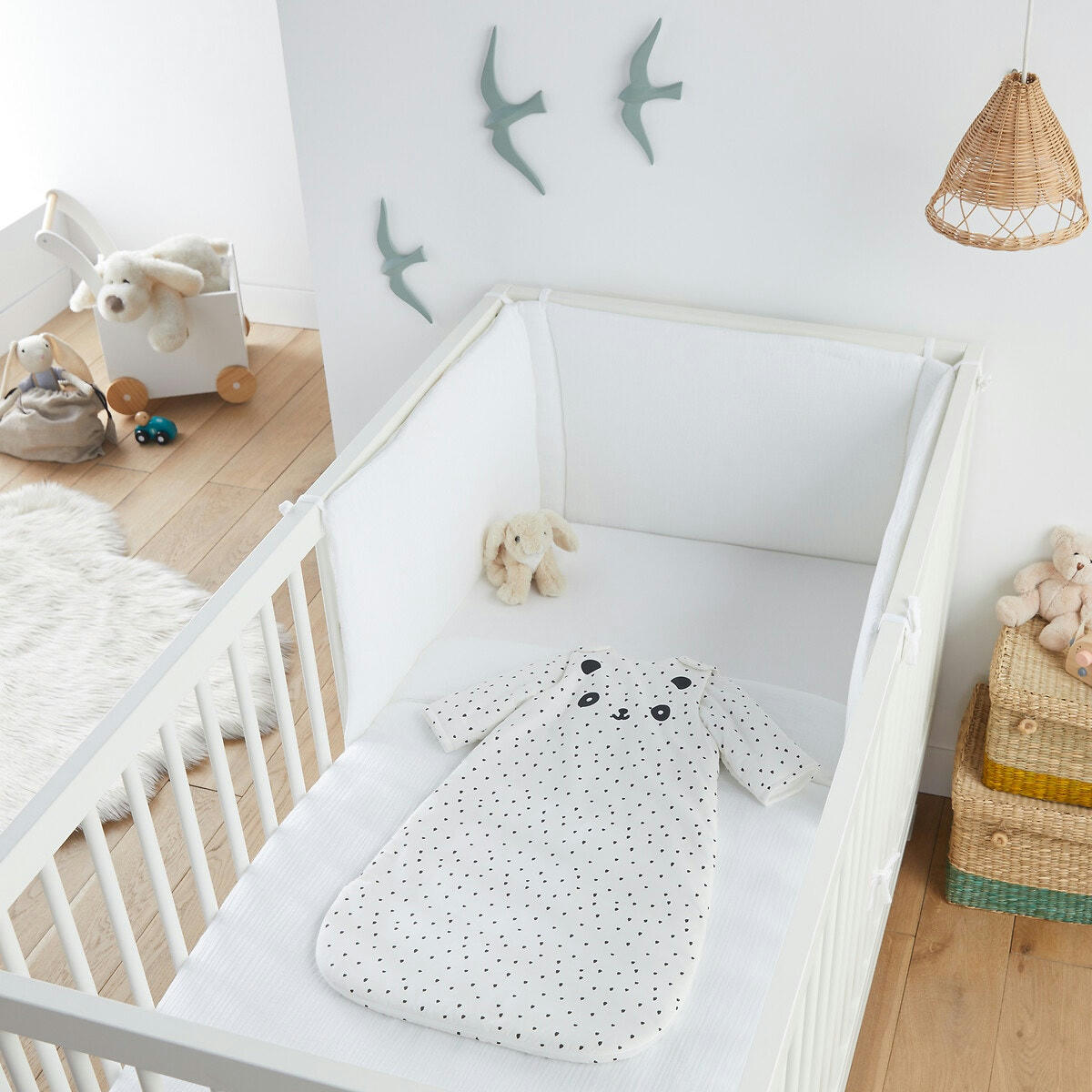 Gigoteuse percale de coton manches amovibles panda