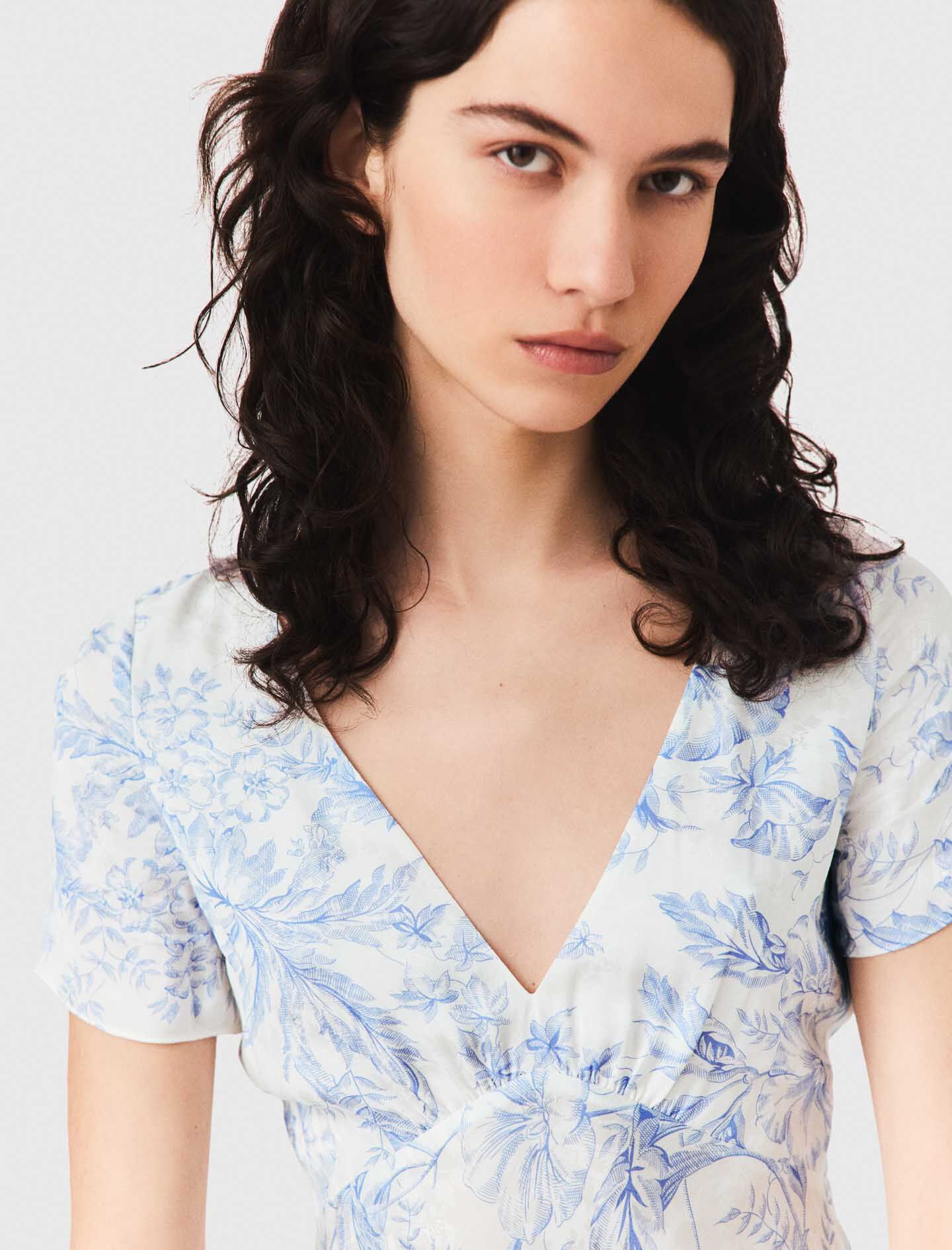 Robe longue fluide imprimée