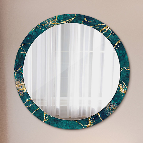 Miroir Circulaire avec Cadre Imprimé Décoratif Tulup 90 cm - 76 cm Marbre Vert