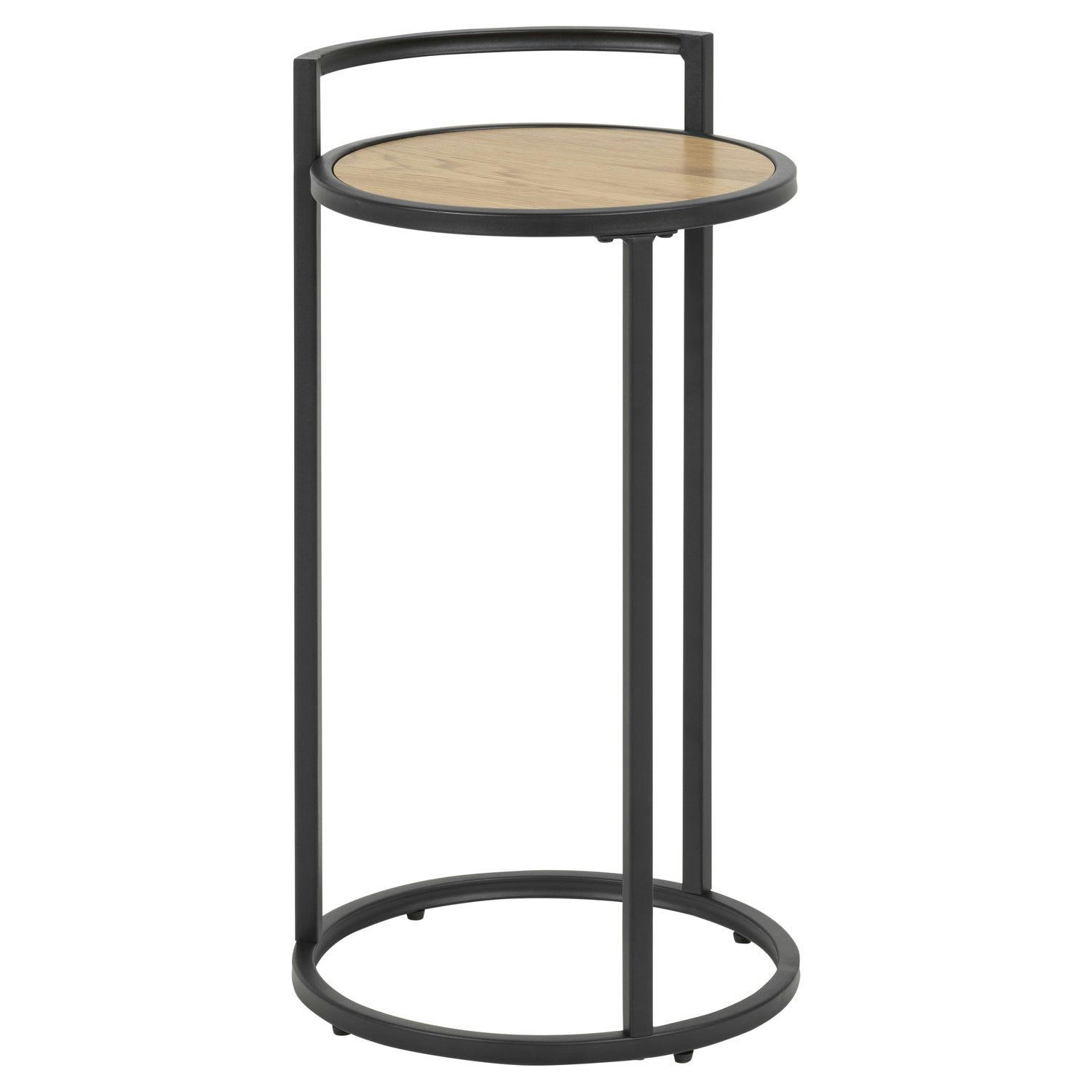 SIREINE - Table d'appoint ou bout de canapé haut en mdf et métal beige