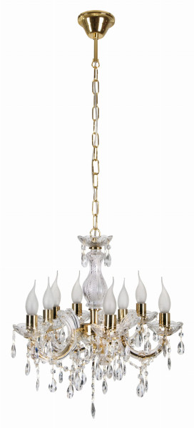 Żyrandol złoty MARIA 8xE14x40W wym:130x62x62 Candellux