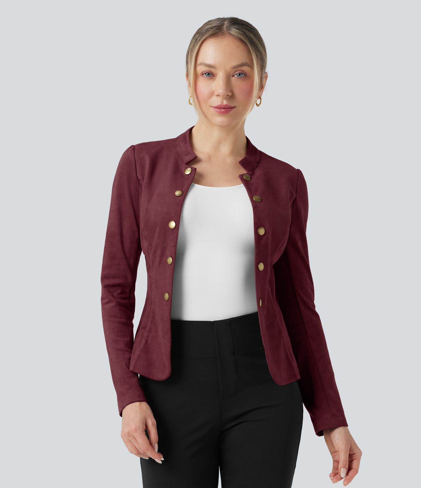 Veste de travail ajustée en daim manches longues