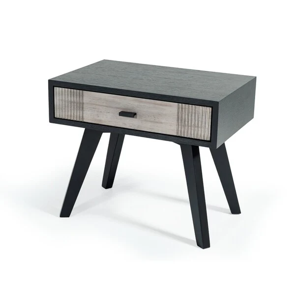 Nova Domus Panther Contemporary Grey & Black Nightstand