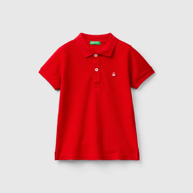 Short sleeve polo in pure cotton