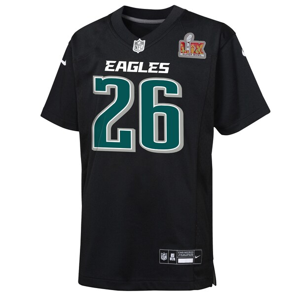 Saquon Barkley Philadelphia Eagles Nike Toddler Super Bowl LIX Patch Fashion Game Player Jersey - Carbon Black