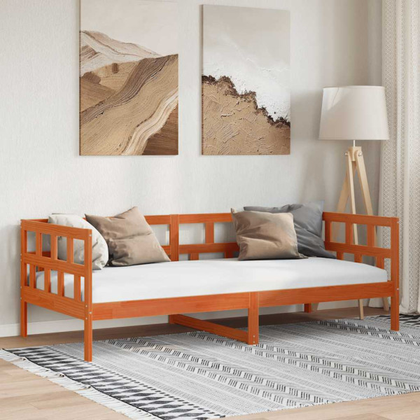 Łóżko Dzienne Sofa Rama Łóżka Drewniana Brązowa 80x200 cm