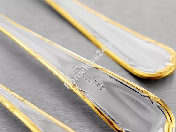 Komplet sztućców 65 cz. na 12 osób Pintinox 1929 - Filet (2.5 mm) złocone 23.FILG.K65