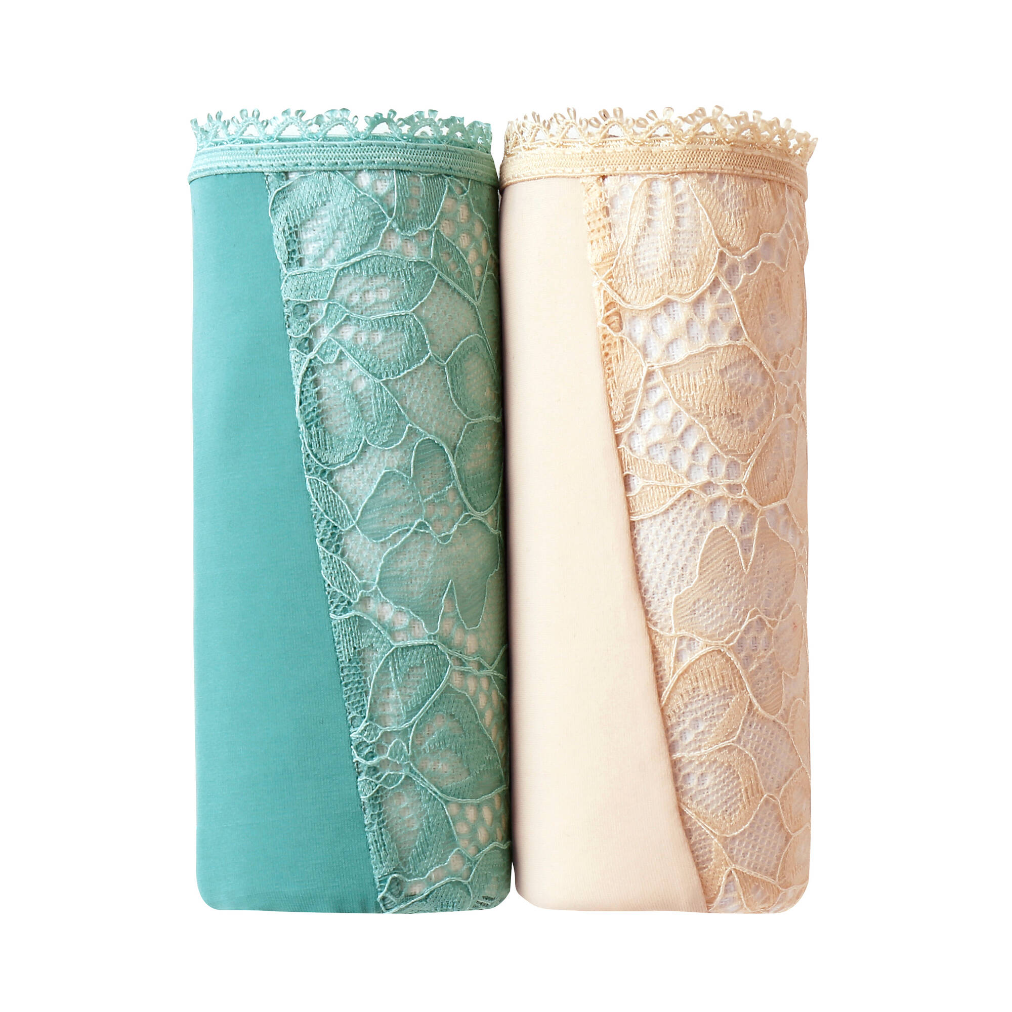 Culotte microfibre et dentelle stretch forme tanga taille haute - lot de 2