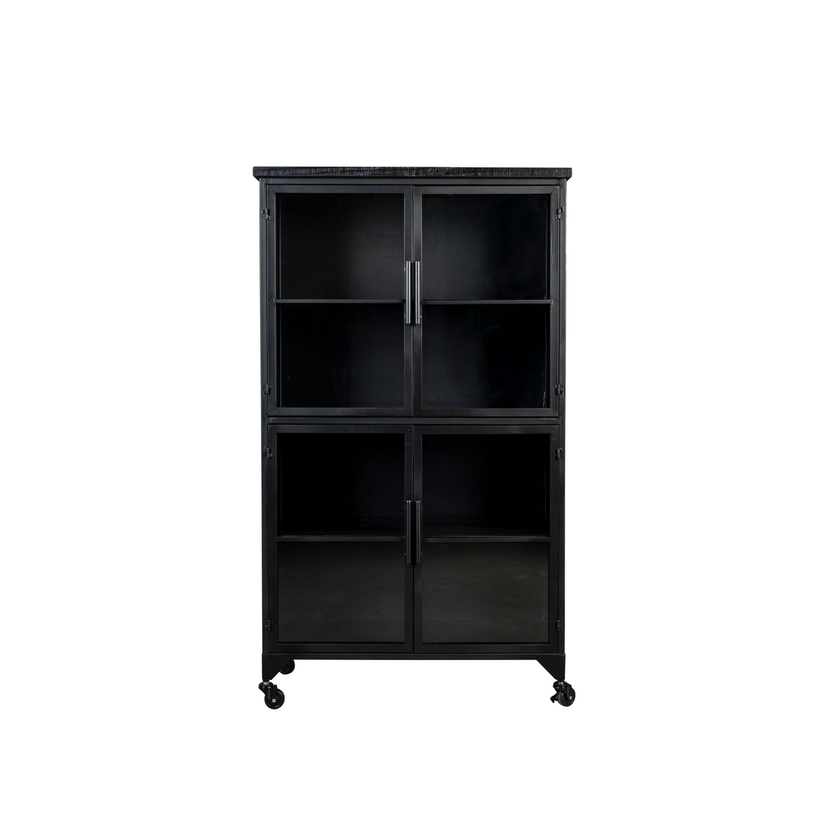Housecraft Living Ferre Kast op wieltjes Hoog Hout/ Metaal Zwart