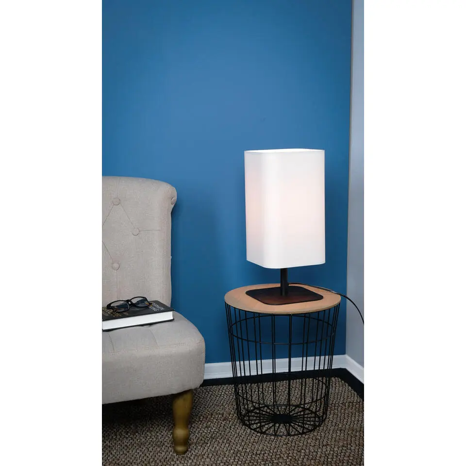 EGLO Guerima Tafellamp - E27 - Textiel - Zwart/Wit