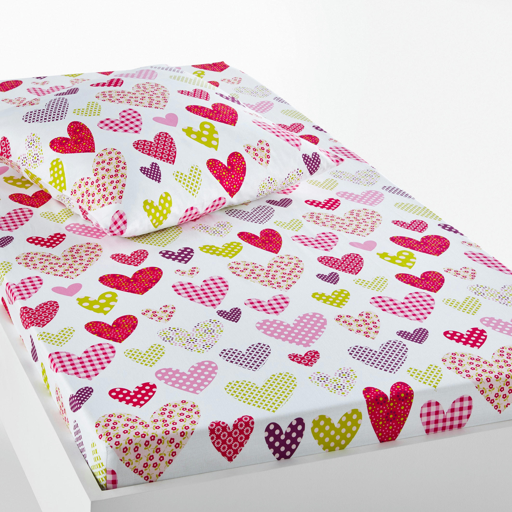 Drap-housse enfant pur coton, Coeur Liberté