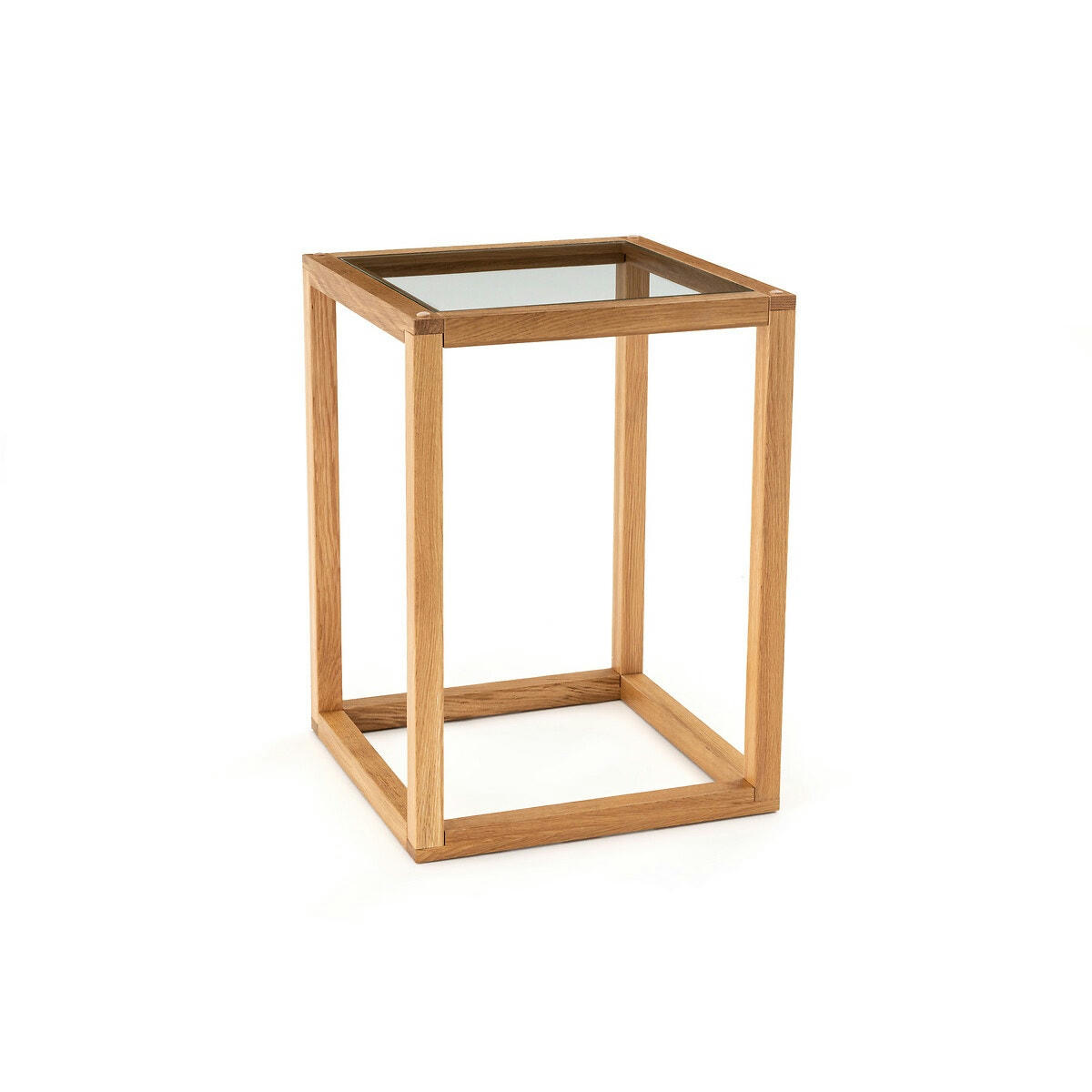 Bout de canapé chêne et verre, Adonis