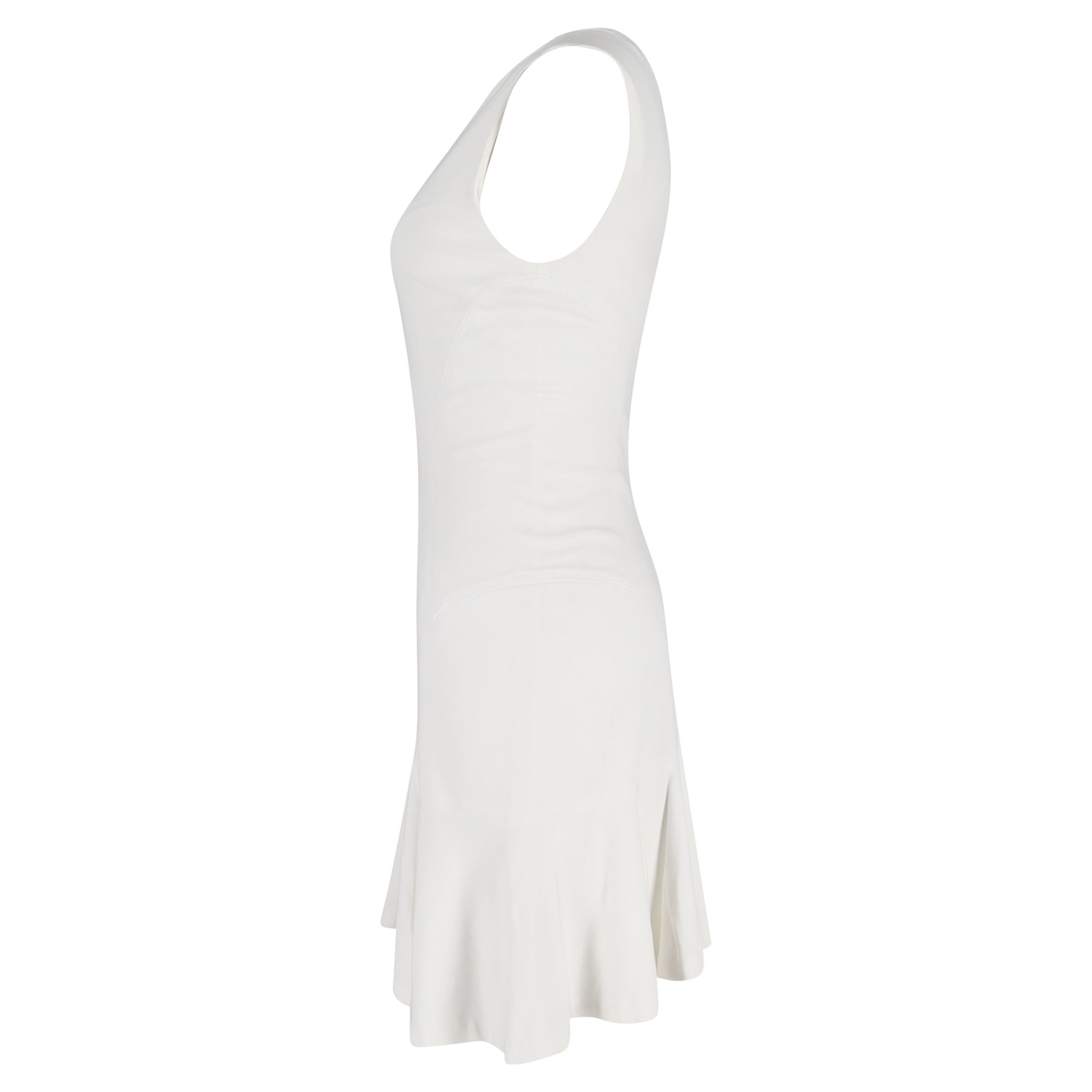 Diane Von Furstenberg Preloved Flared Hem Sleeveless Dress in White Viscose