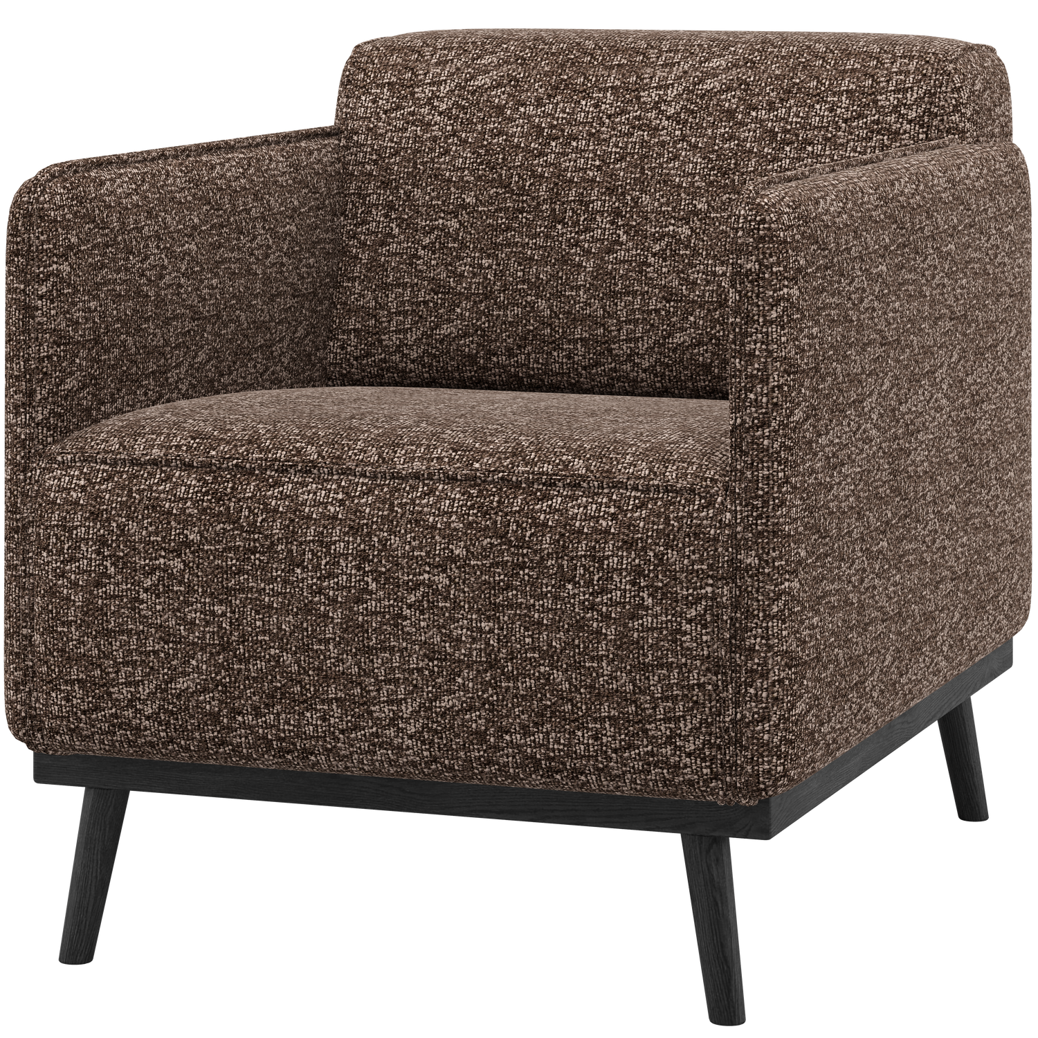 WOOOD fauteuil met arm Statement - Polyester - Bruin Melange - 77x72x93