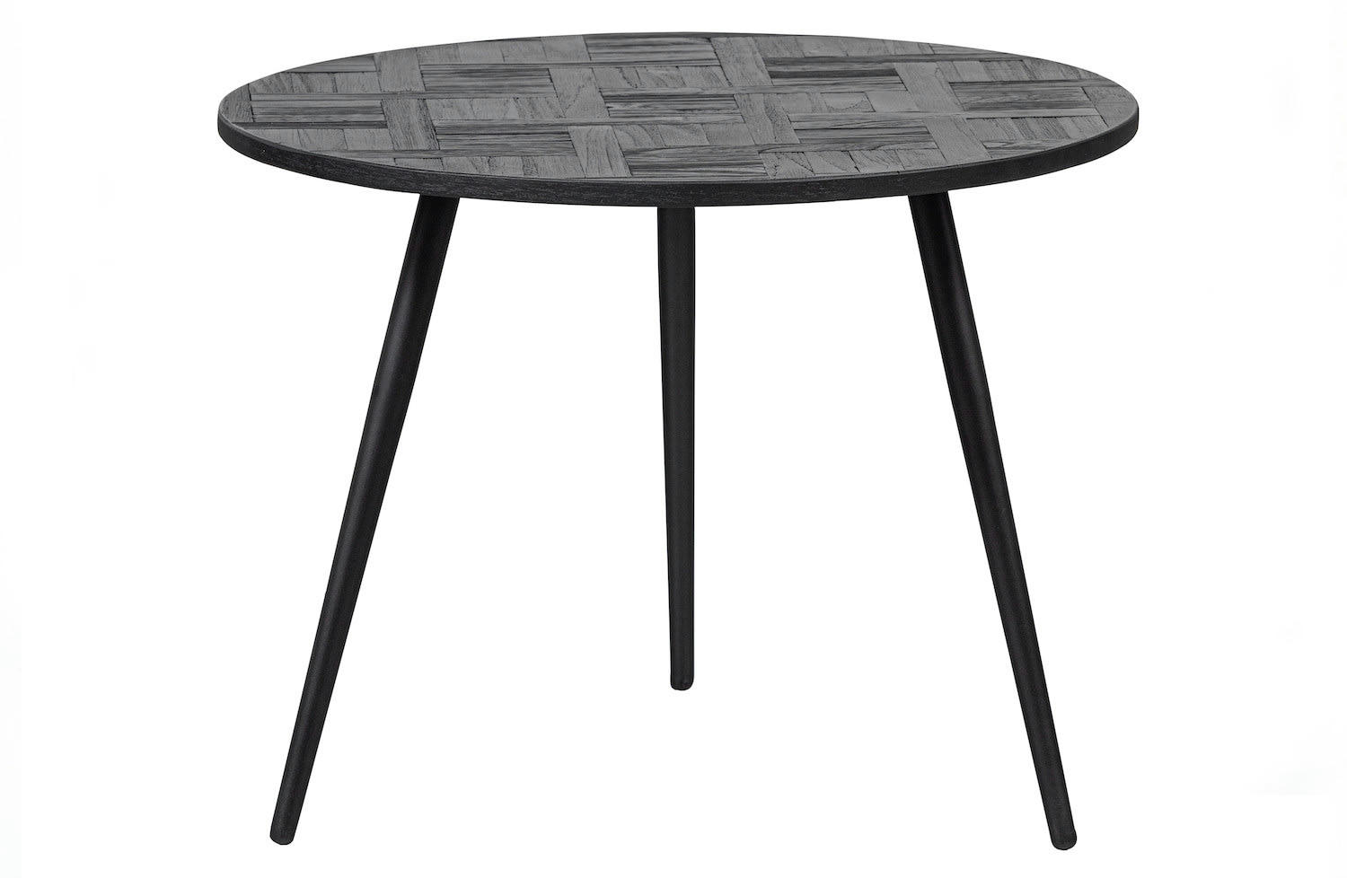 LEO - Table basse ronde en teck noir D 58