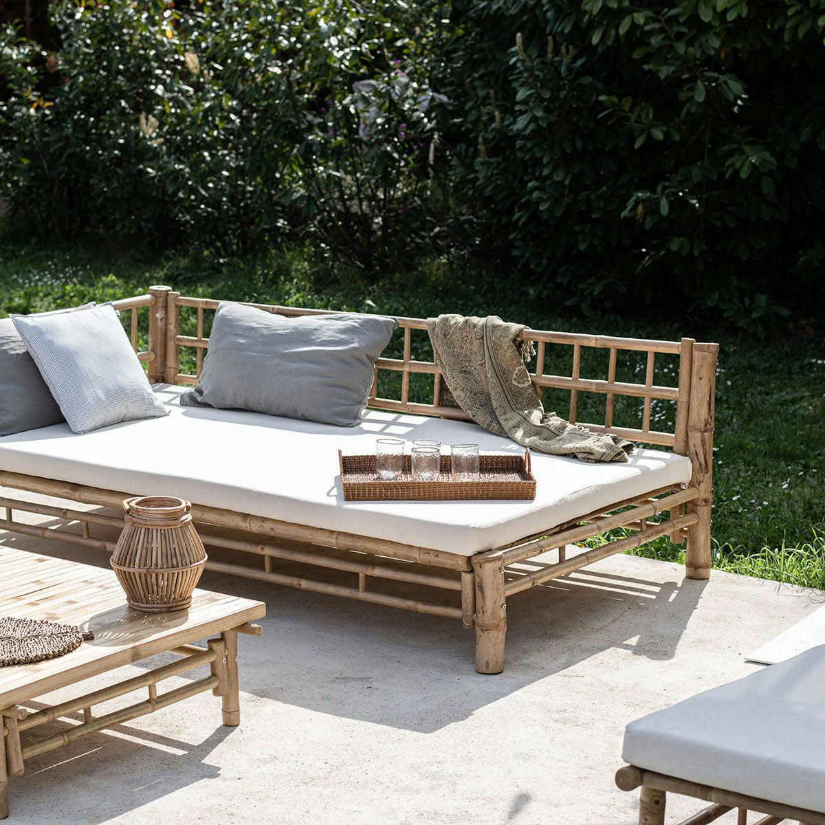 TAMAN - Banquette en bambou avec coussin