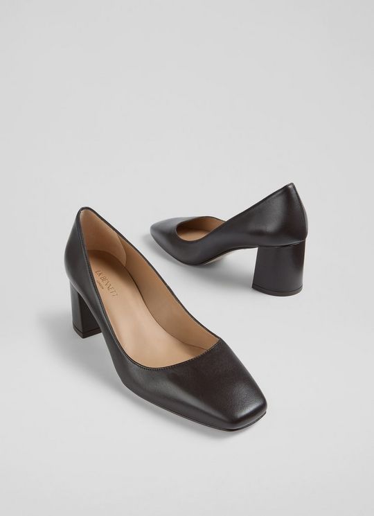 Sally Chocolate Square Toe Courts