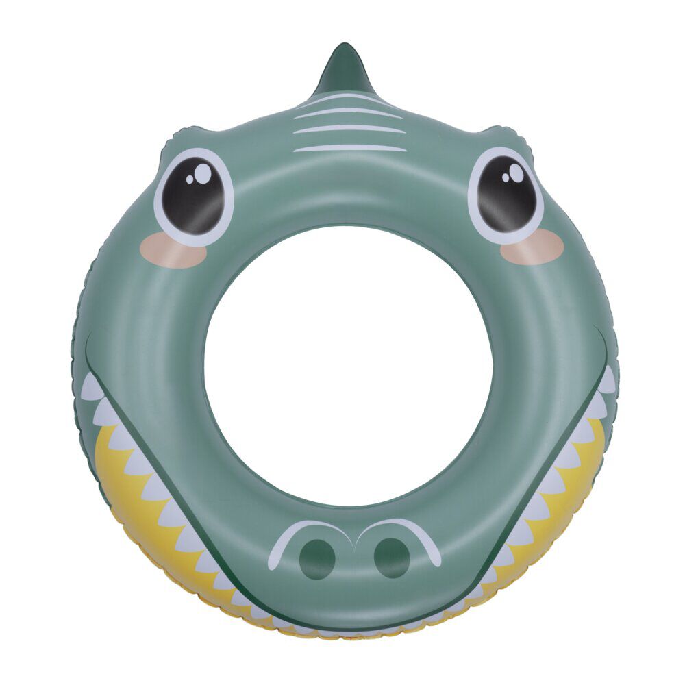 Bouée ronde en plastique forme crocodile vert Ø60cm
