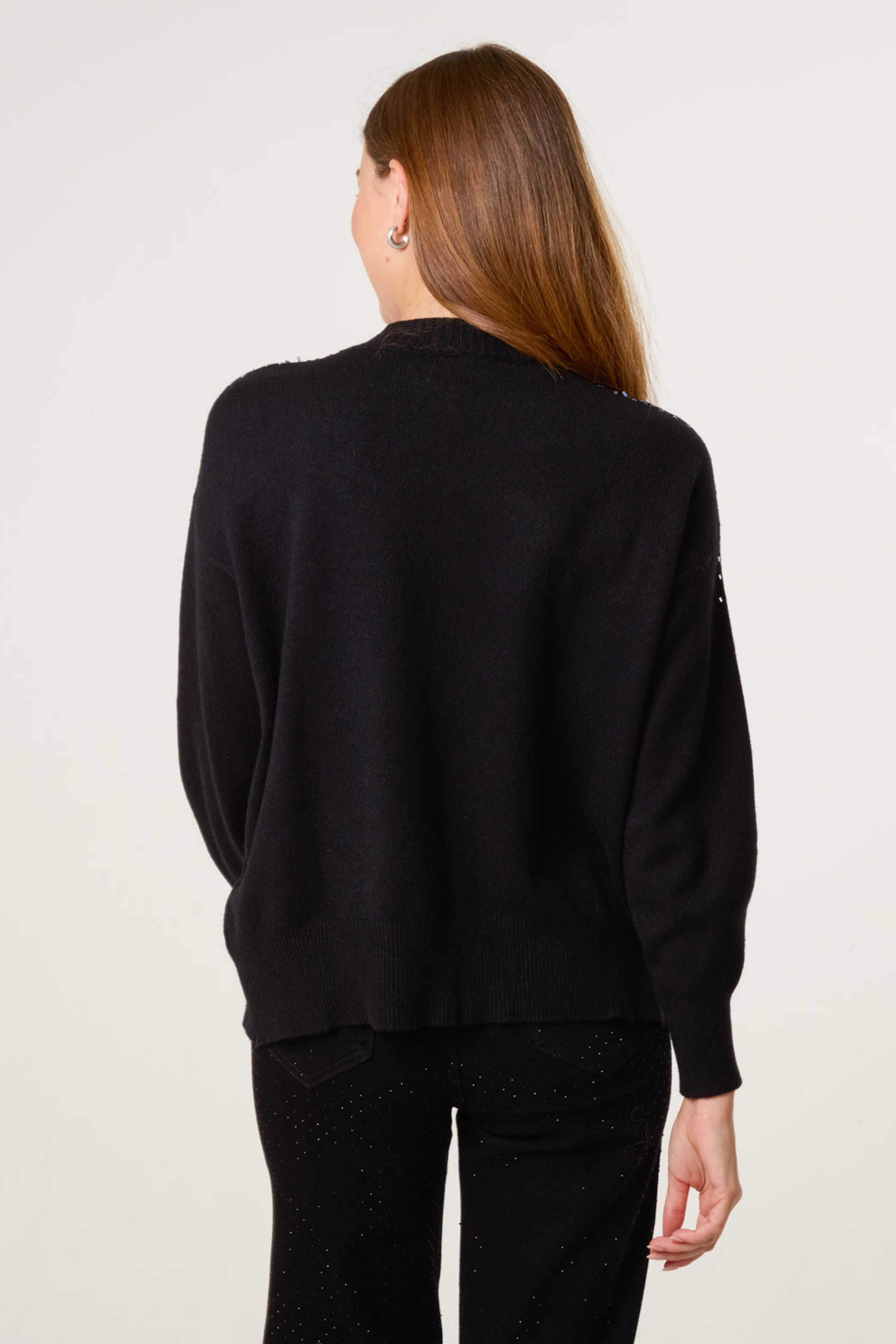 Blue Vanilla Black Diamante Jumper