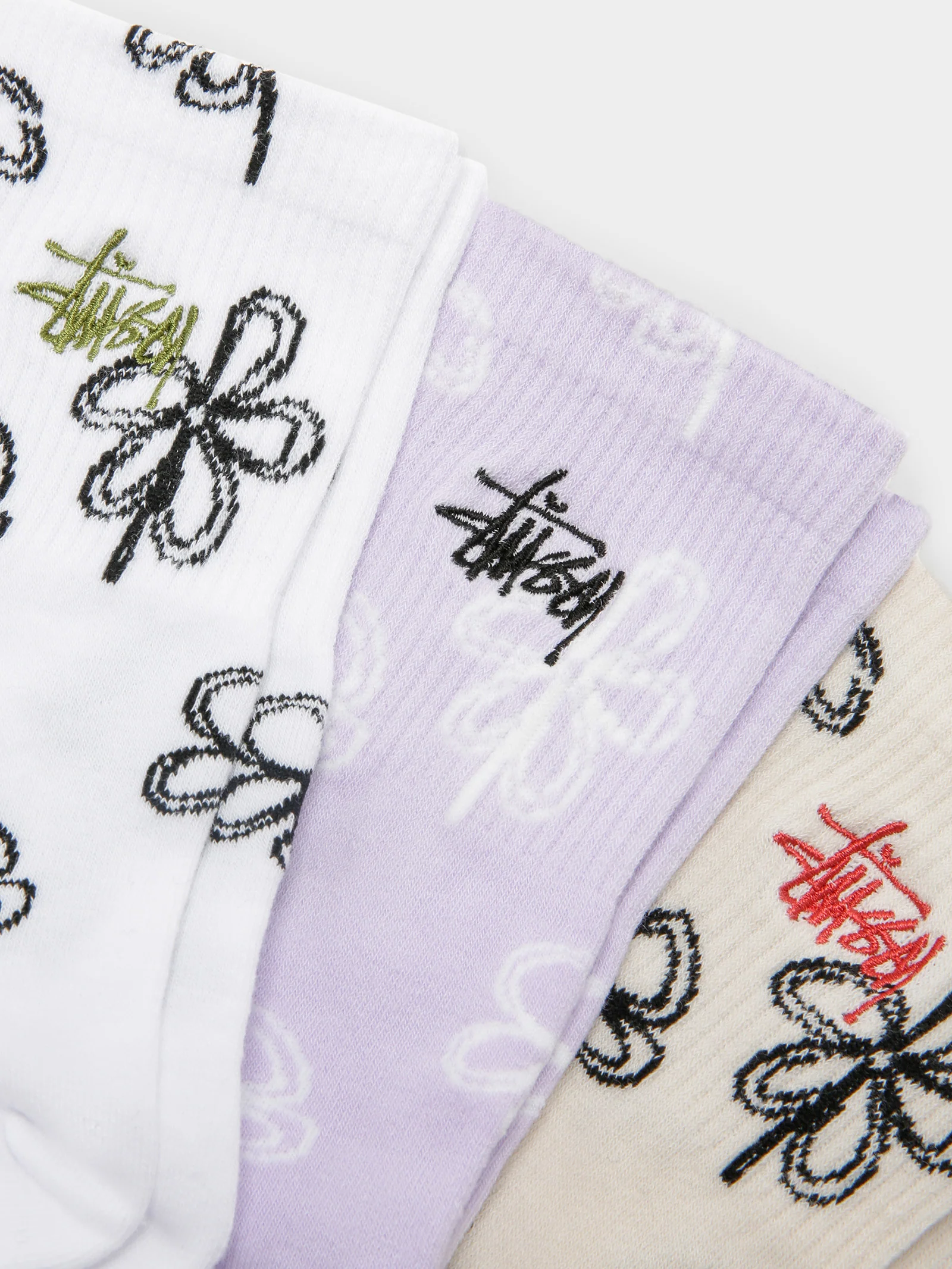 3 Pairs of Womens Flower Socks