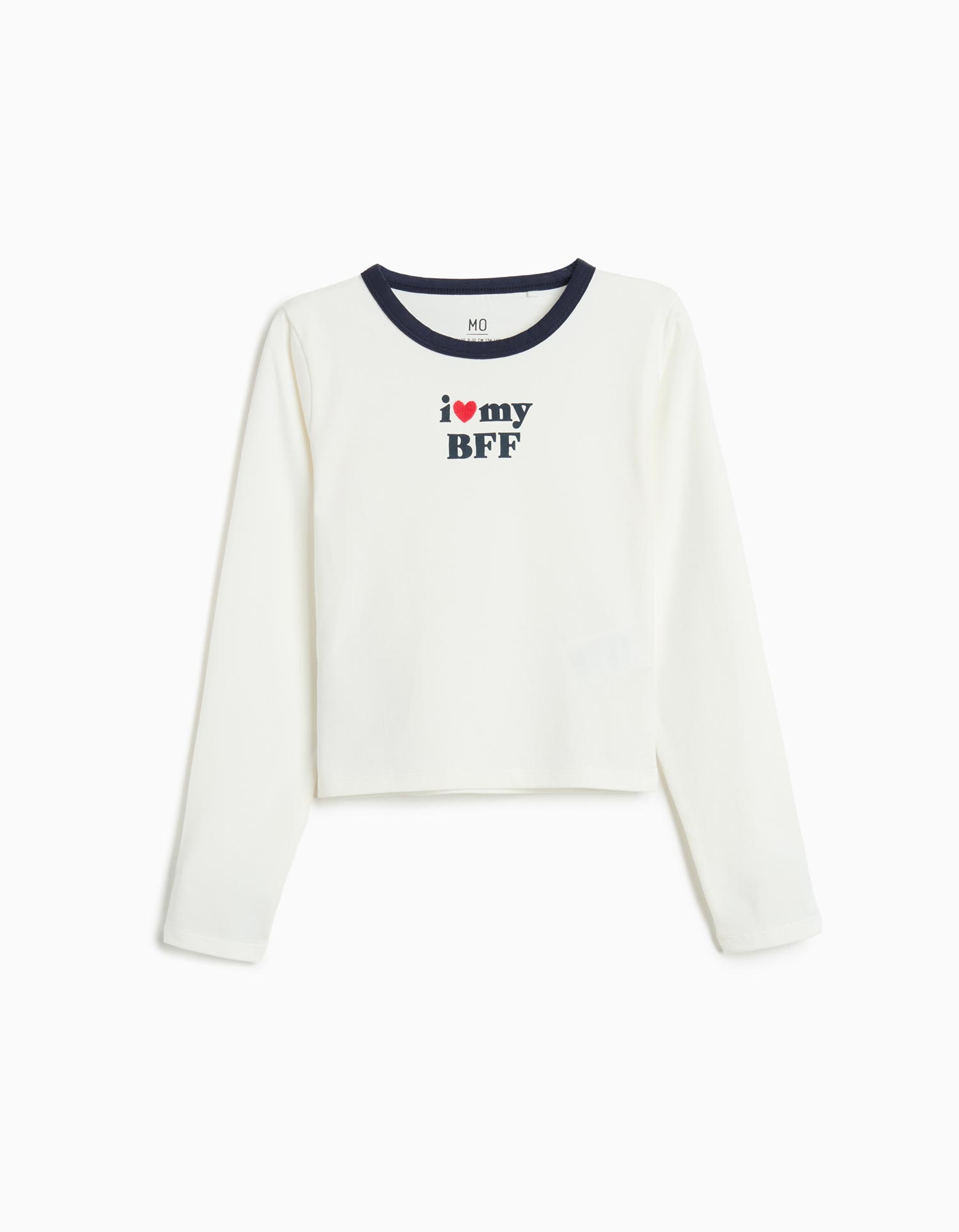 T-shirt de Manga Comprida, Menina, Branco