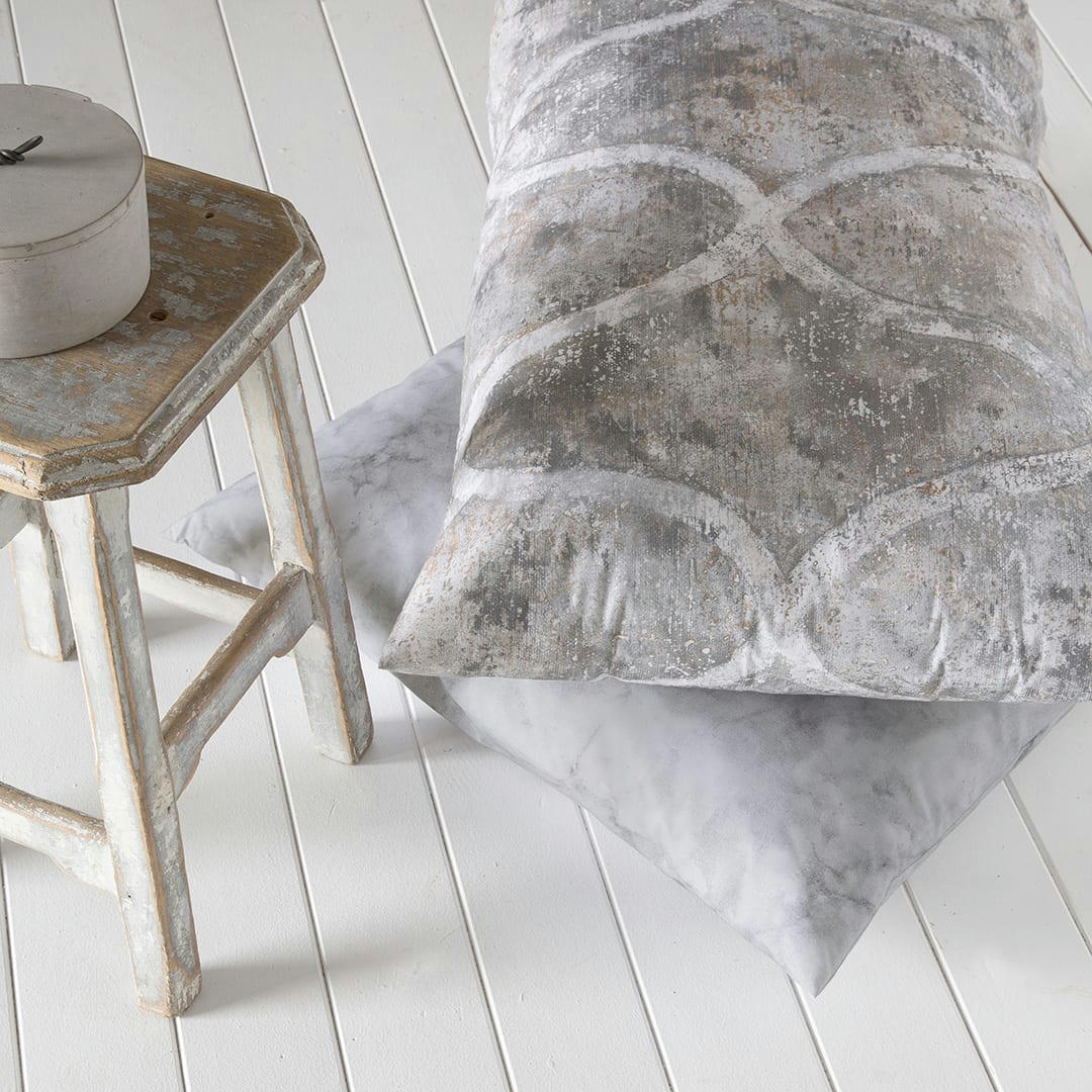 - 2 Taies d'oreiller en percale de coton 65x65 cm gris