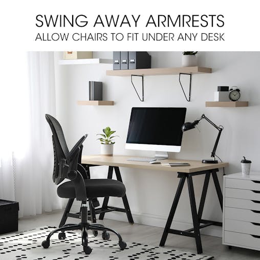 NNEMB Ergonomic Office Desk Chair, Coolmesh Fabric, Adjustable Recline, Black Mesh/Black Frame