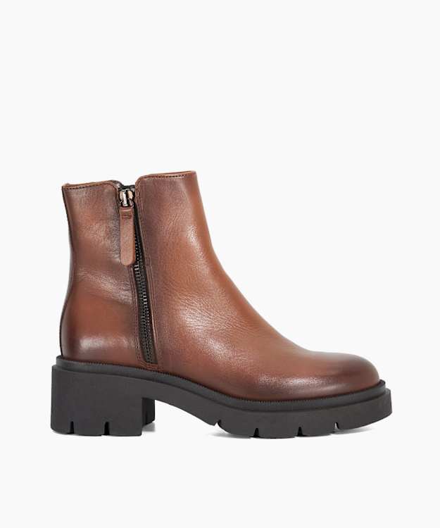 Paving Brown - Cleated Sole Ankle Boots