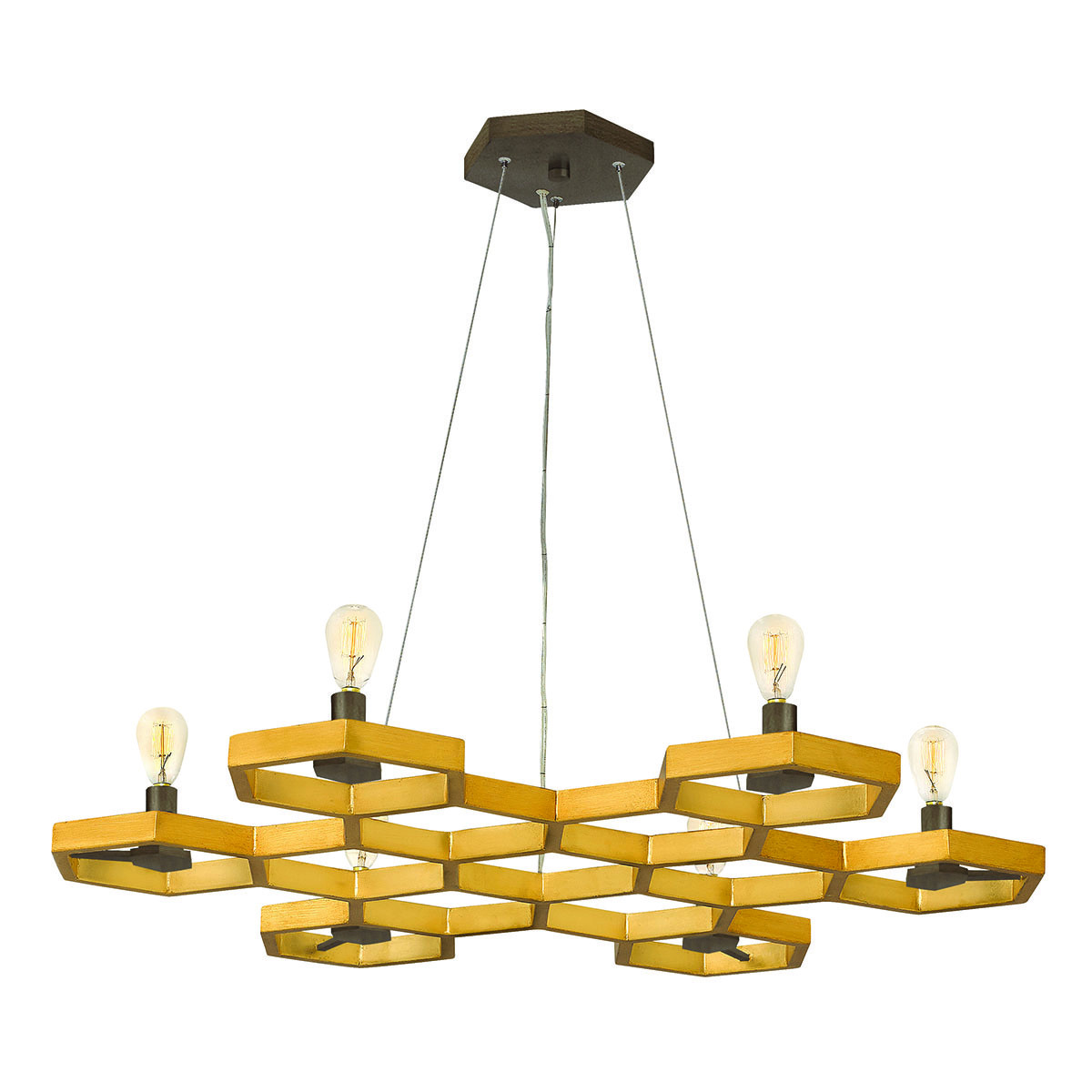 Lampa wisząca ciepłe złoto Moxie 6xE14x60W wym: 327,9x54,2x54,2 cm Hinkley