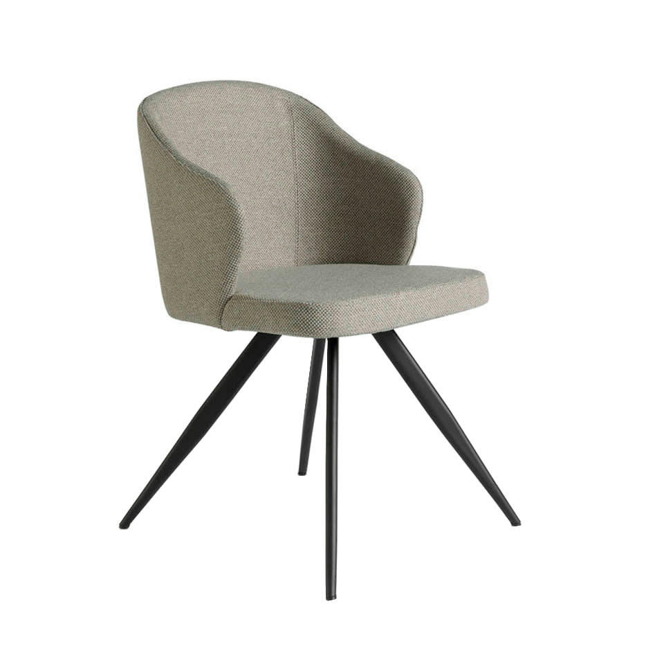 - Chaise en tissu avec pieds en acier noir
