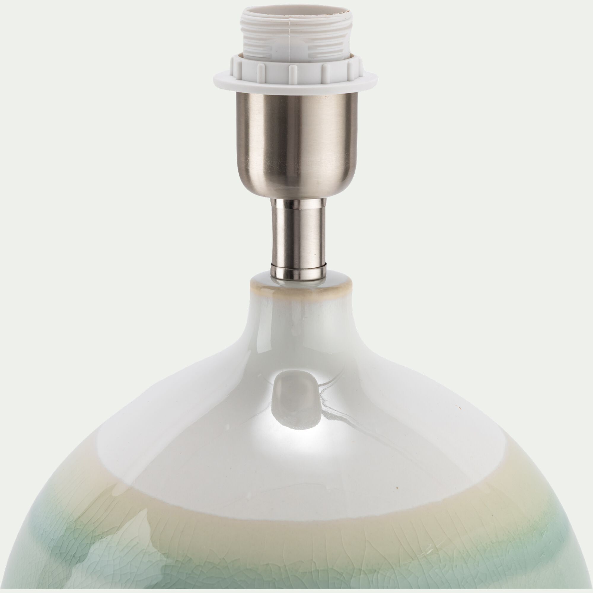 AZIO - Pied de lampe électrifié en grès D22,3cm - vert
