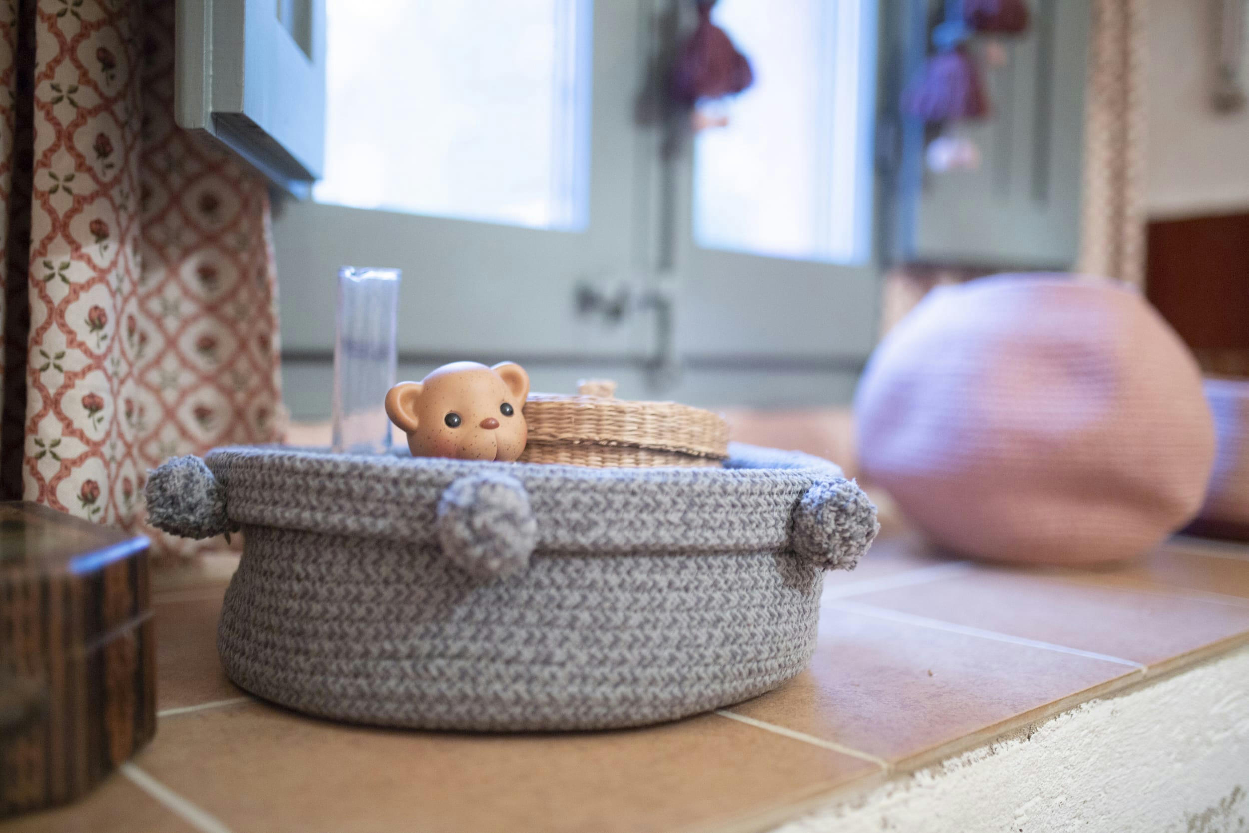 TRAY - Panier en coton bleu 12xØ30