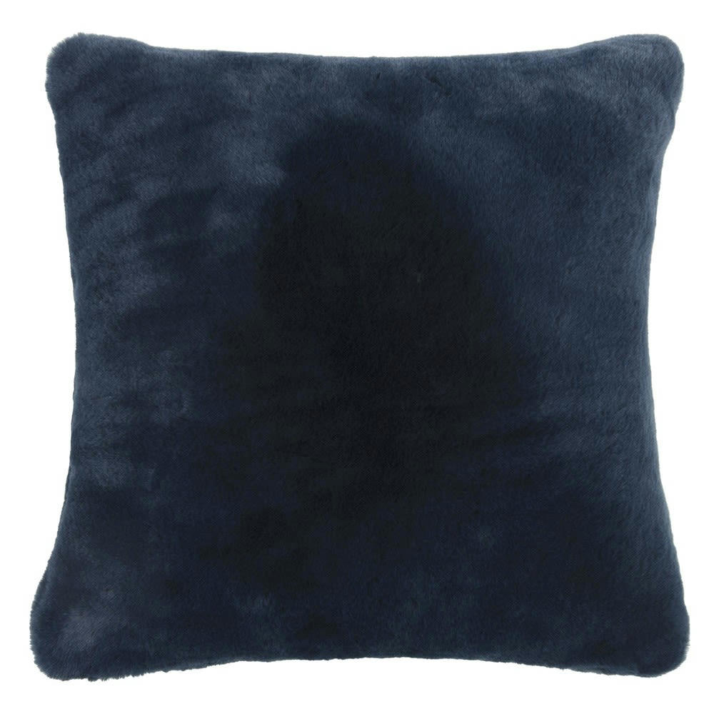 CORTINA - Housse de coussin en fausse fourrure bleu indigo 40x40
