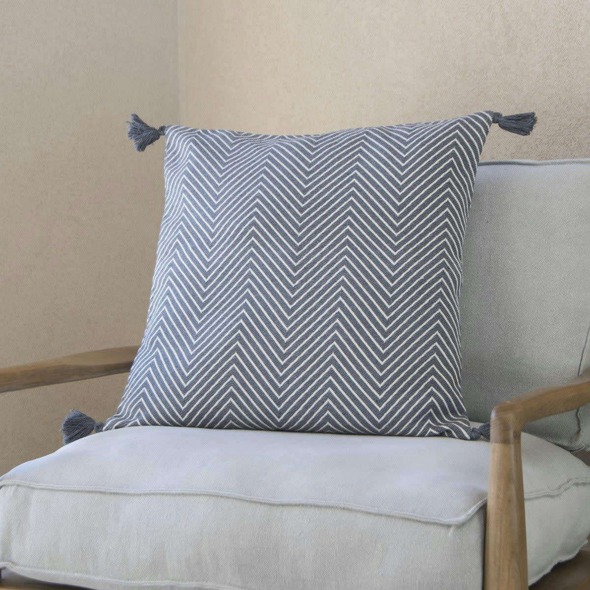 AMSTERDAM - Housse de coussin coton  50x50 gris moyen