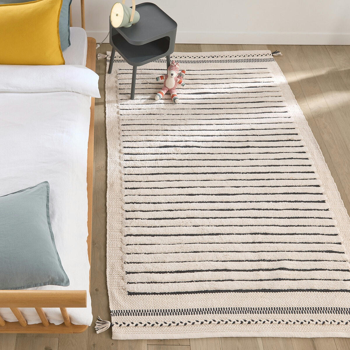 Descente de lit enfant coton bio tissé main,Khedar