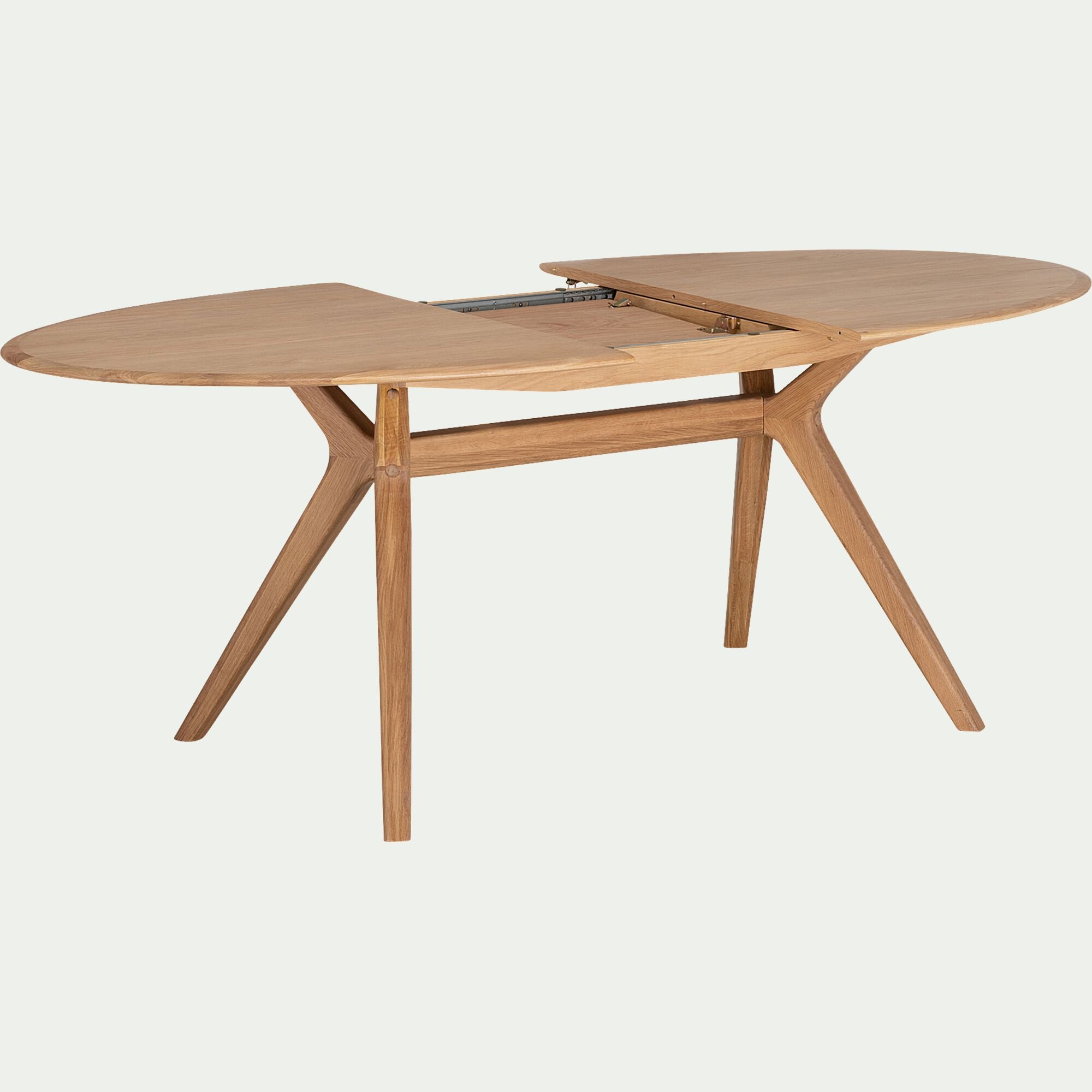 CARMEN - Table de repas ovale extensible bois massif - bois clair (6 à 8 places)